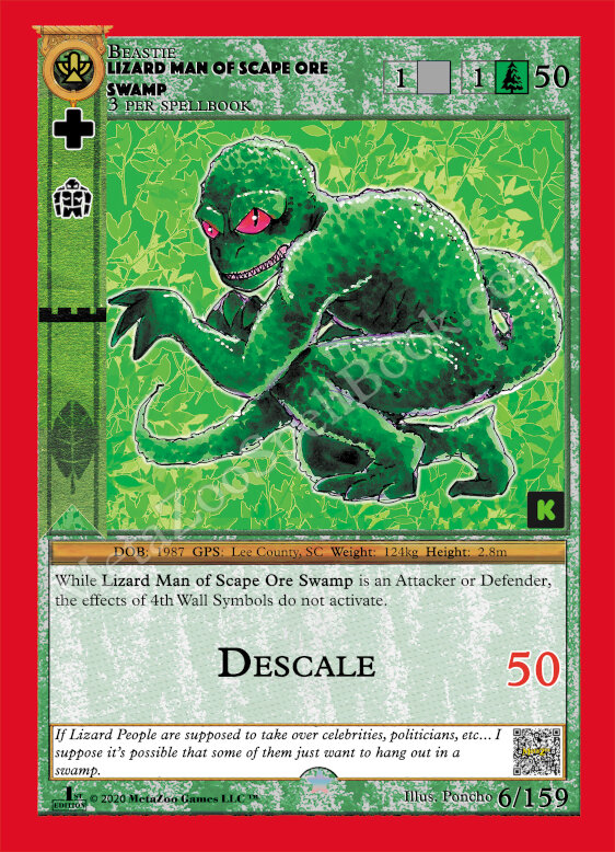 Lizard Man of Scape Ore Swamp MetaZoo Card