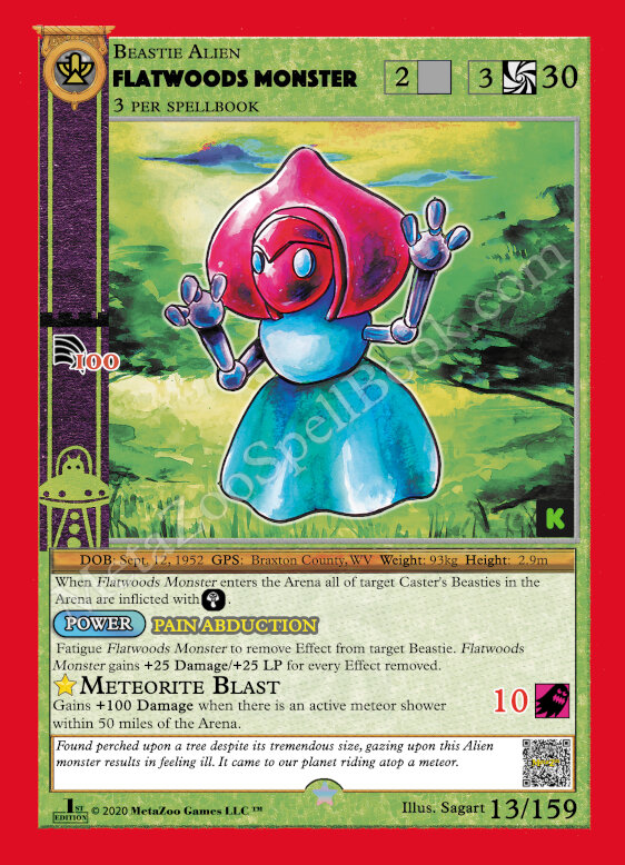 Flatwoods Monster MetaZoo Card