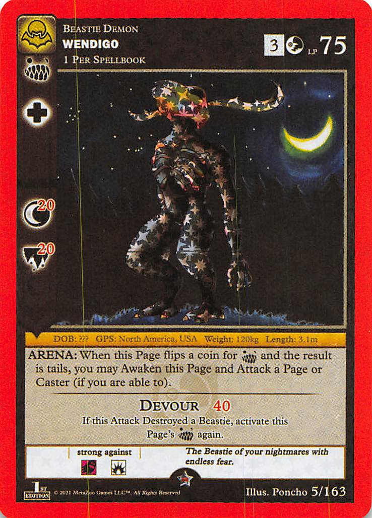 Wendigo MetaZoo Card