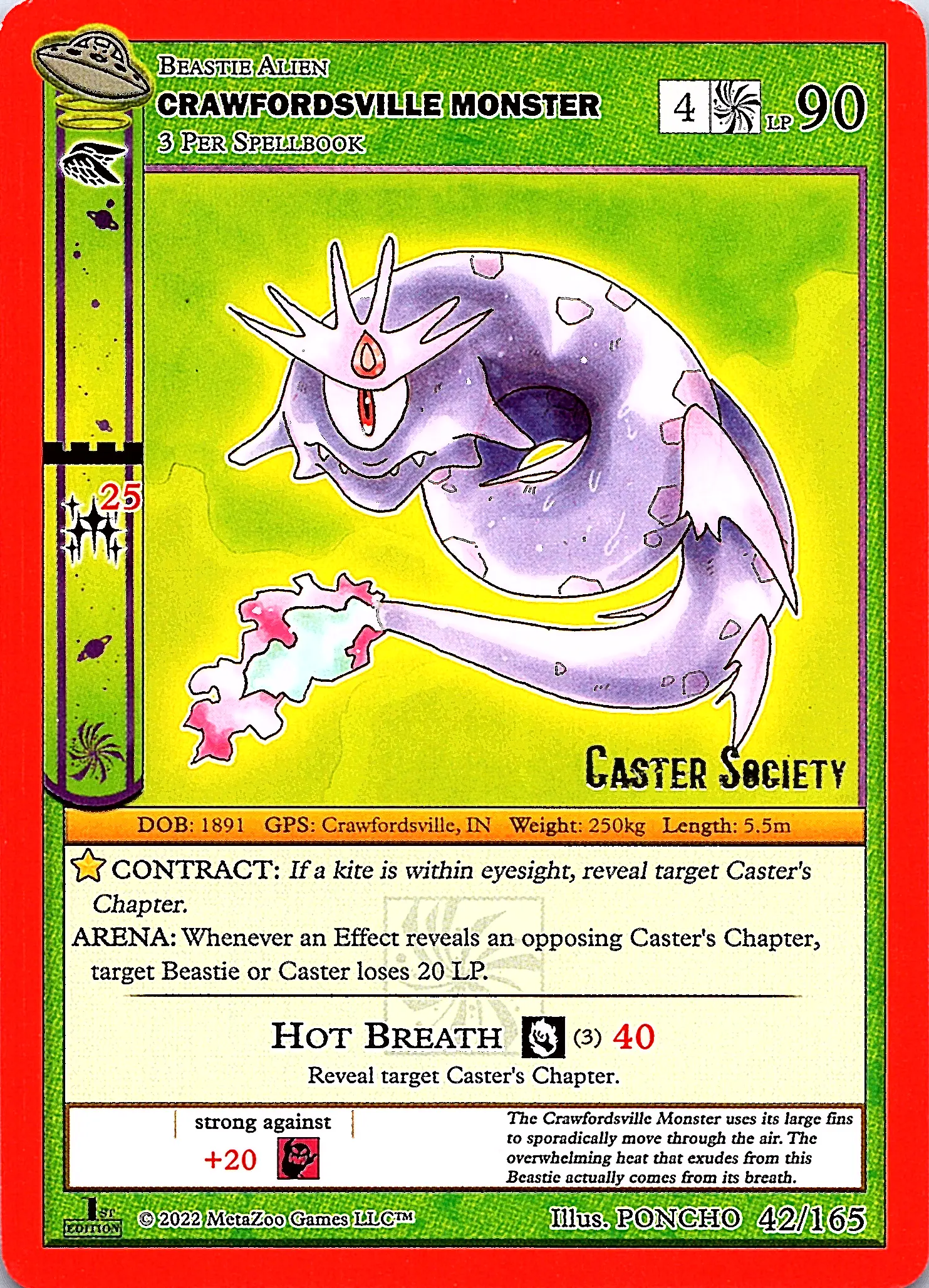 Crawfordsville Monster MetaZoo Card