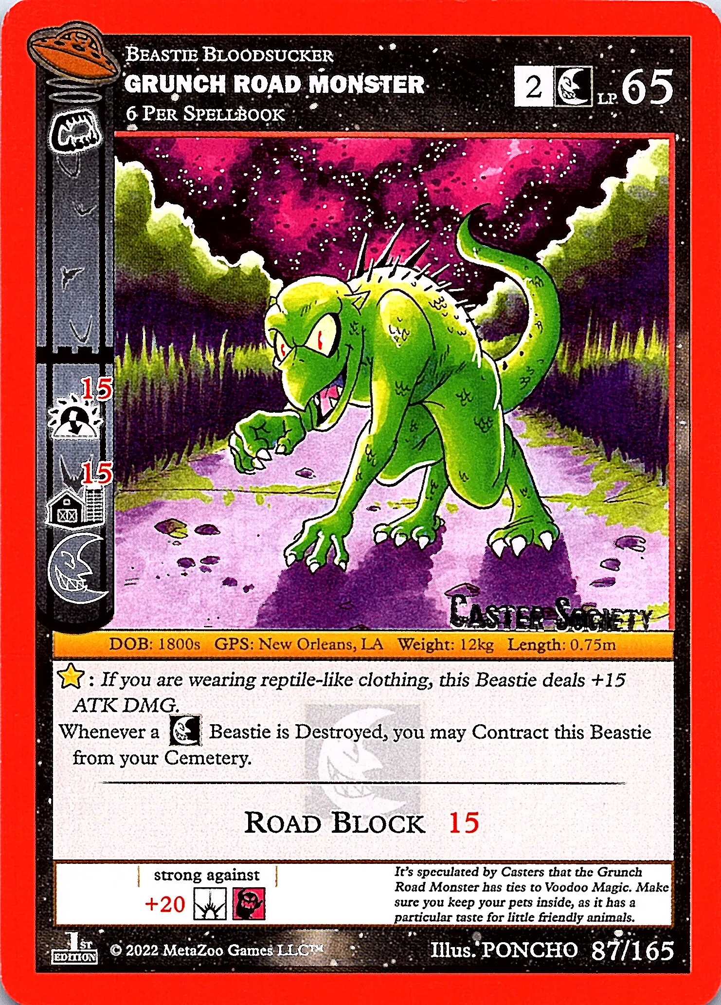 Grunch Road Monster MetaZoo Card
